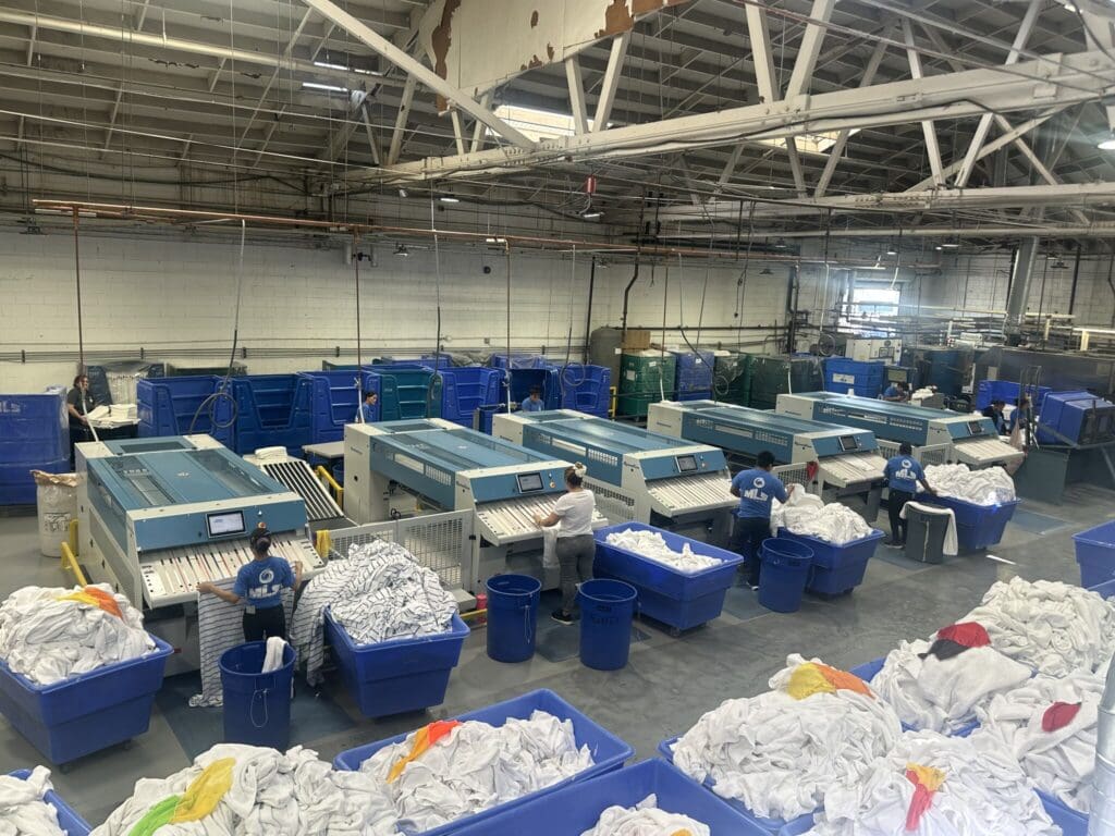Inside of magic laundry services facility