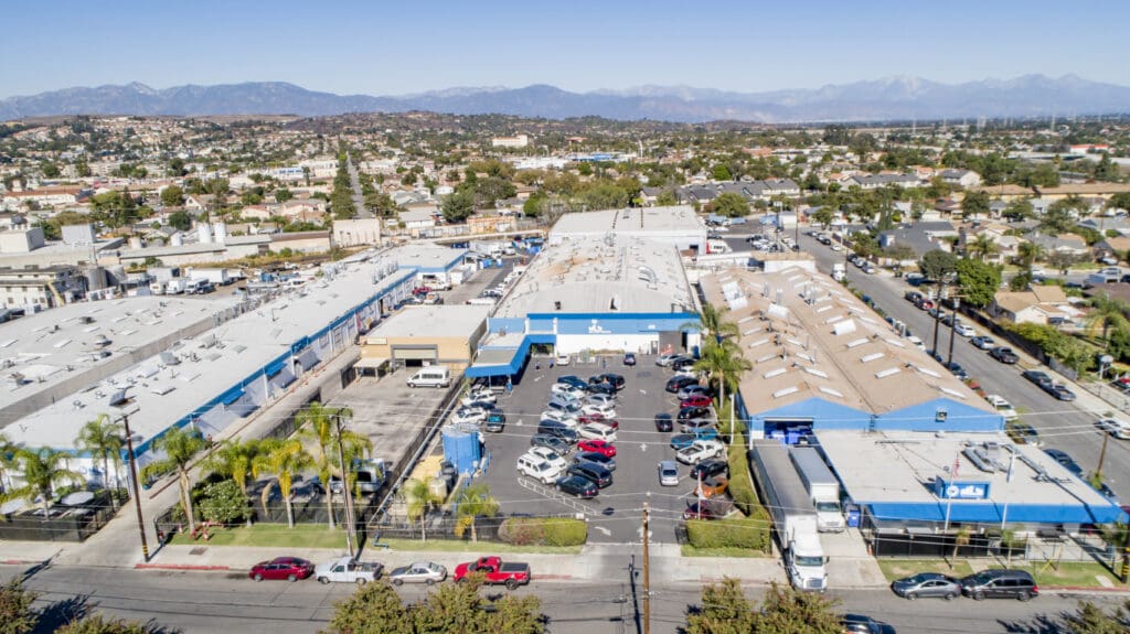 Drone image of magic laundry services facility in CA