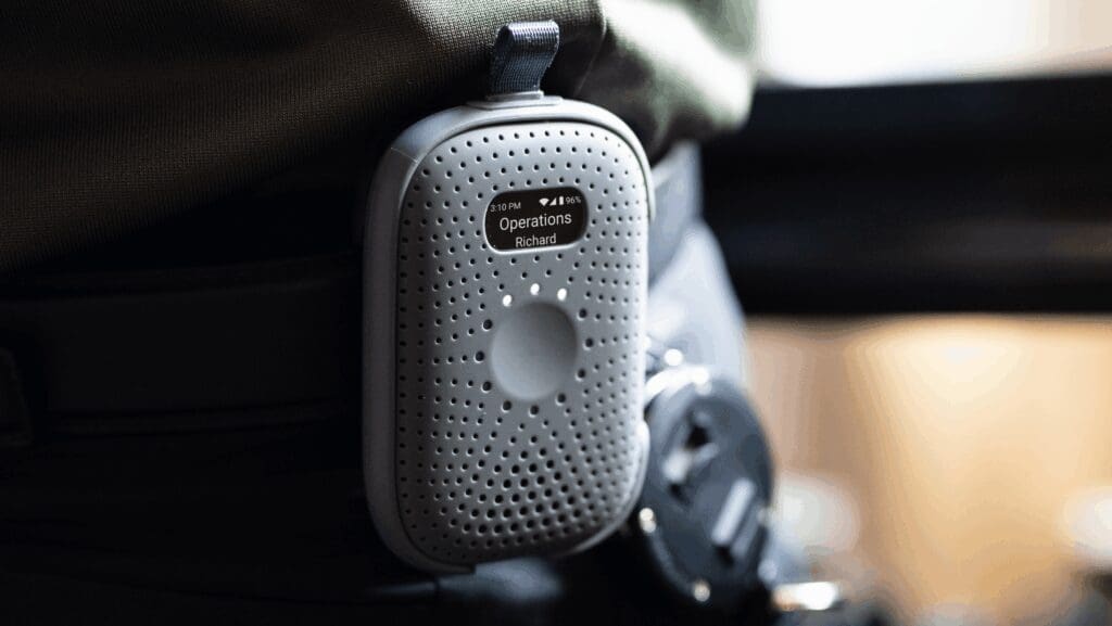 RelayM on security guard's belt loop