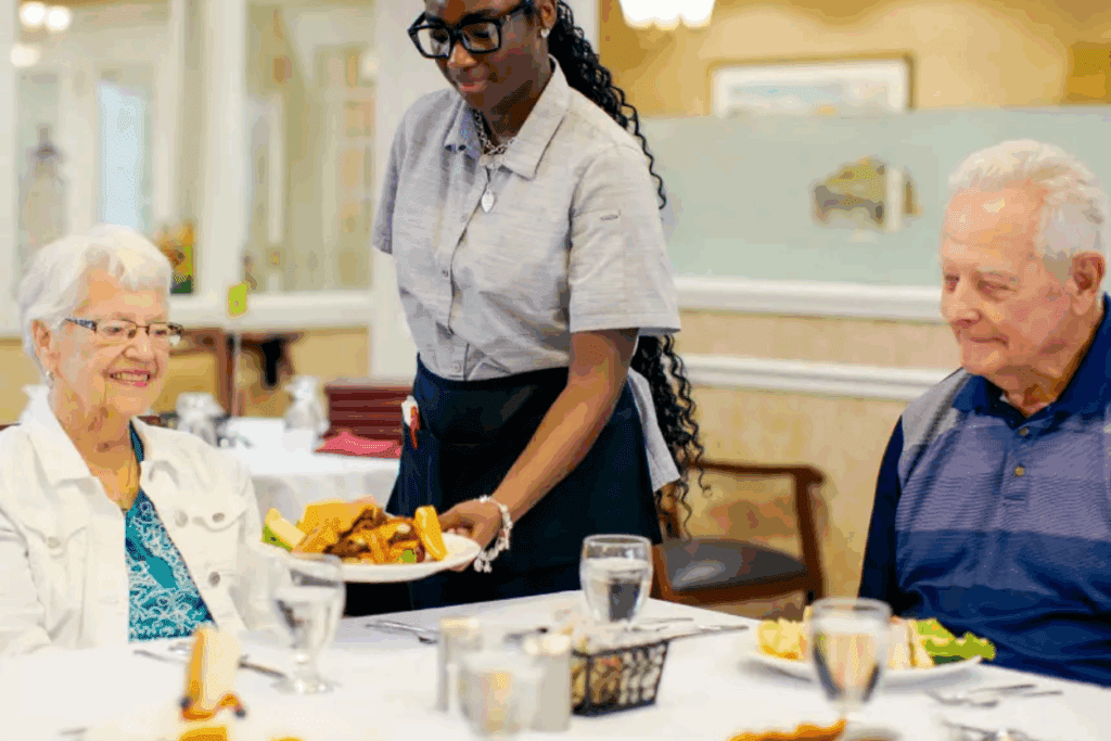 Dinner service at Westminster Village North