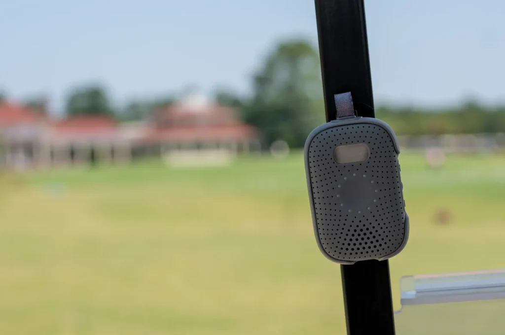 Nationwide walkie talkie, RelayM, on golf cart at golf resort