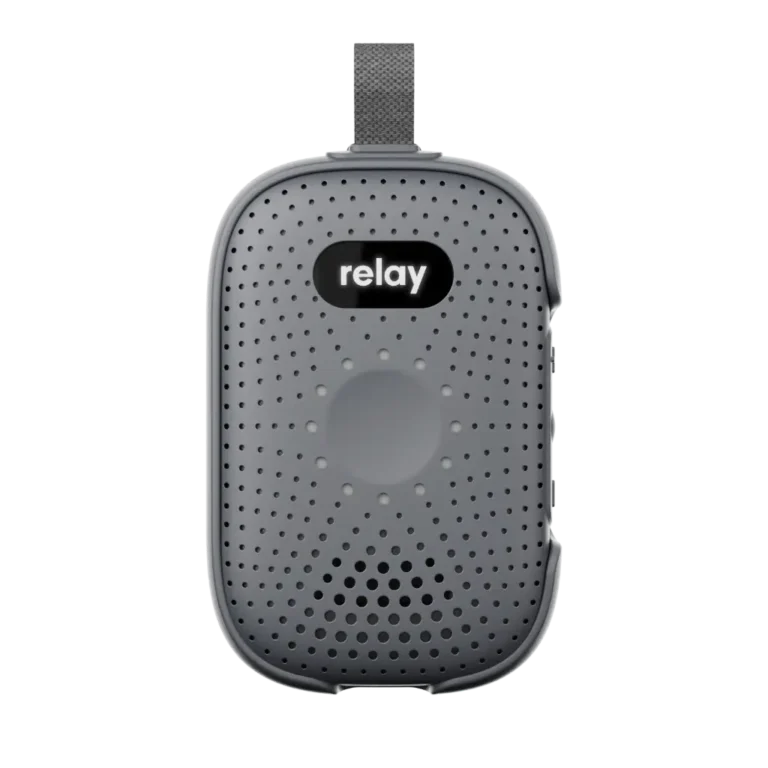 Front view of RelayM device in protective case
